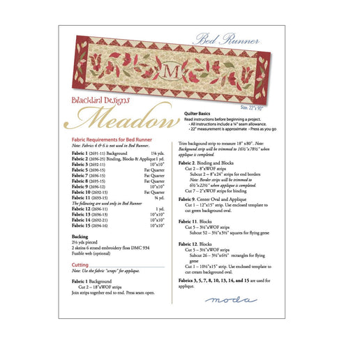 Moda Download Free Pattern: Meadow Table Runner  - The Sewing Studio