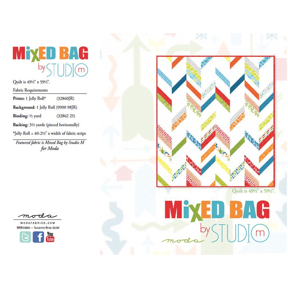 Moda Download Free Pattern: Mixed Bag Jelly Roll Quilt  - The Sewing Studio