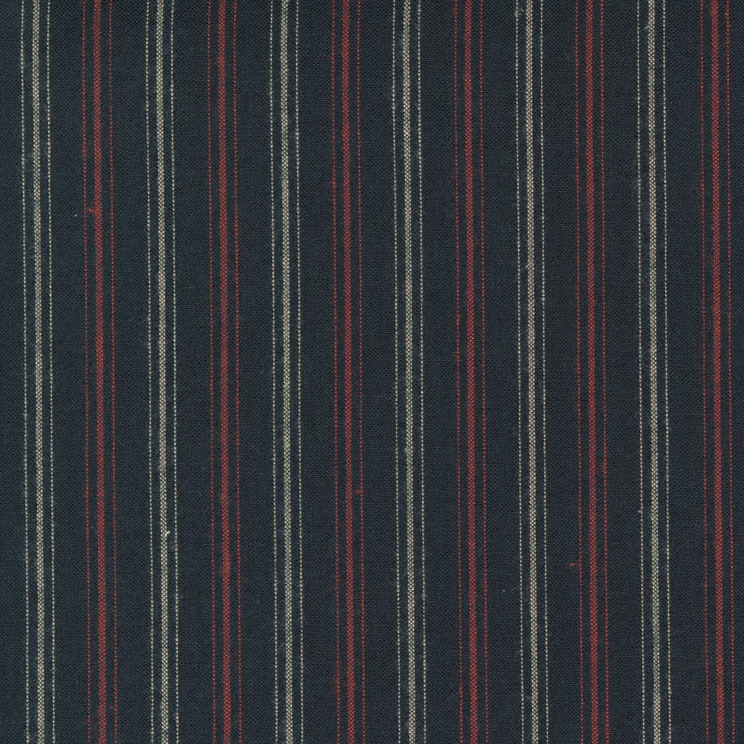 Moda Fabric Homemade Homespuns Woven Stripe Black 9660 42  - The Sewing Studio