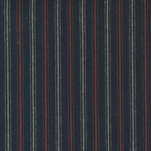 Moda Fabric Homemade Homespuns Woven Stripe Black 9660 42  - The Sewing Studio