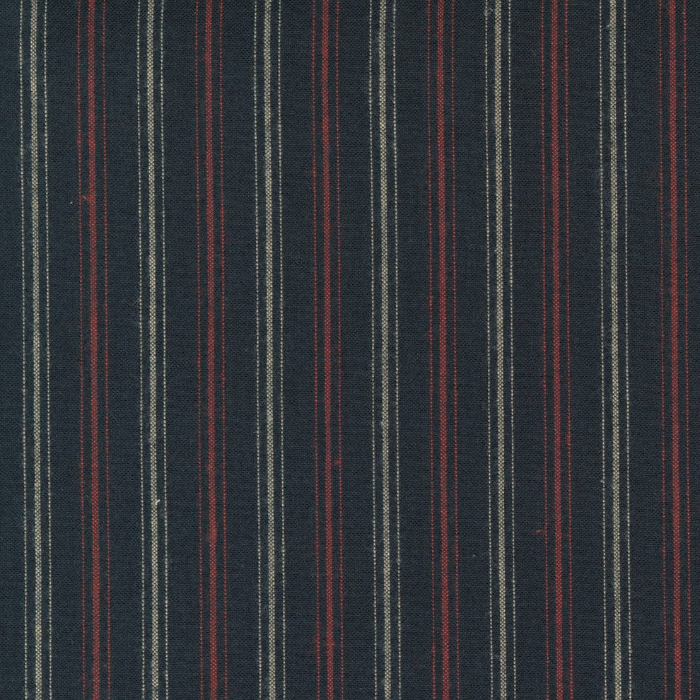 Moda Fabric Homemade Homespuns Woven Stripe Black 9660 42  - The Sewing Studio