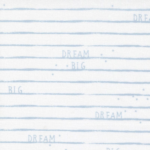 Moda Fabric Moda D Is For Dream Big Stripe White Blue 25126-21  - The Sewing Studio