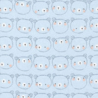 Moda Fabric Moda D Is For Dream Flannel Bear Face Blue 25122-14F  - The Sewing Studio