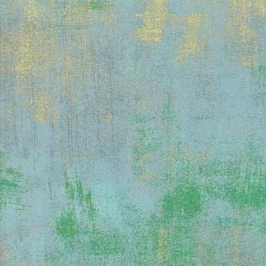 Moda Fabric Moda Fabric Grunge Metallic Aqua  - The Sewing Studio for sale UK - The Sewing Studio