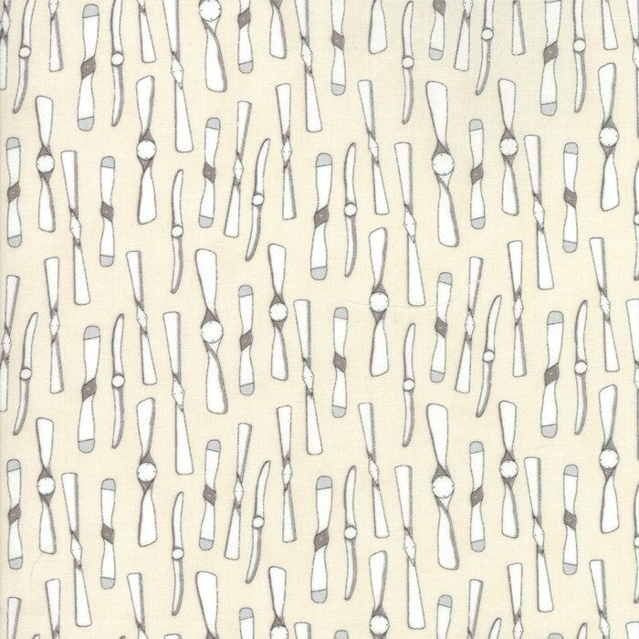 Moda Fabric Moda Fabric Mighty Machines Novelty Propellers Creamy  - The Sewing Studio