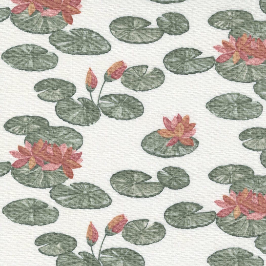 Moda Fabric Moda Fabric Watermarks Lily Pads Lily 6910 11  - The Sewing Studio