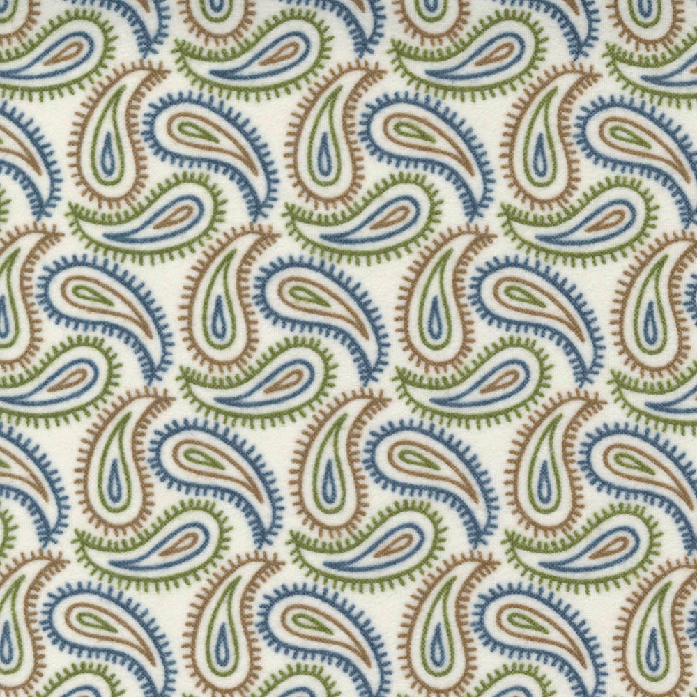 Moda Fabric Moda Fall Fantasy Flannels Paisley Swirl Birch Fabric 6841 25F  - The Sewing Studio