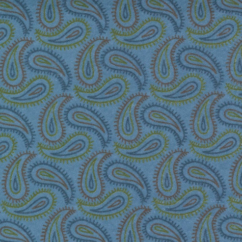 Moda Fabric Moda Fall Fantasy Flannels Paisley Swirl River Fabric 6841 26F  - The Sewing Studio