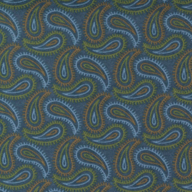 Moda Fabric Moda Fall Fantasy Flannels Paisley Swirl Storm Fabric 6841 27F  - The Sewing Studio for sale UK - The Sewing Studio