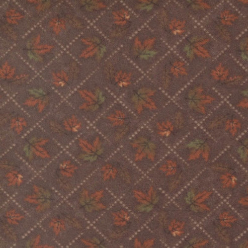 Moda Fabric Moda Fall Melody Flannel Fabric Diamond Leaves Brown 6903-14F  - The Sewing Studio