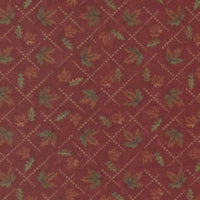 Moda Fabric Moda Fall Melody Flannel Fabric Diamond Leaves Crimson 6903-16F  - The Sewing Studio