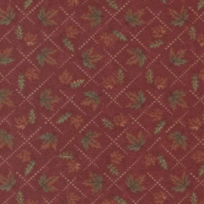 Moda Fabric Moda Fall Melody Flannel Fabric Diamond Leaves Crimson 6903-16F  - The Sewing Studio