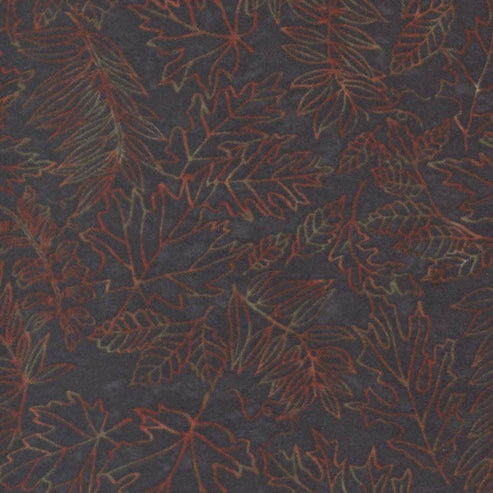 Moda Fabric Moda Fall Melody Flannel Fabric Forest Floor Leaf Black 6904-18F  - The Sewing Studio