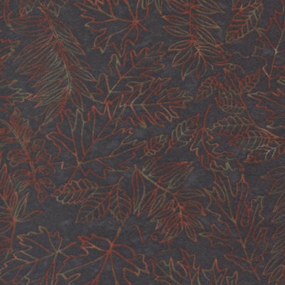 Moda Fall Melody Flannel Fabric Forest Floor Leaf Black 6904-18F