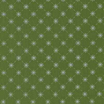 Moda Merrymaking Metallic Fabric Bias Snowflake Evergreen 48345-14M