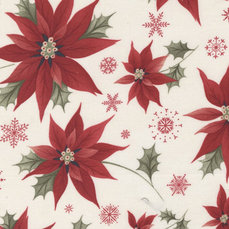 Moda Fabric Moda Poinsettia Plaza Festive Cream 44290-11  - The Sewing Studio