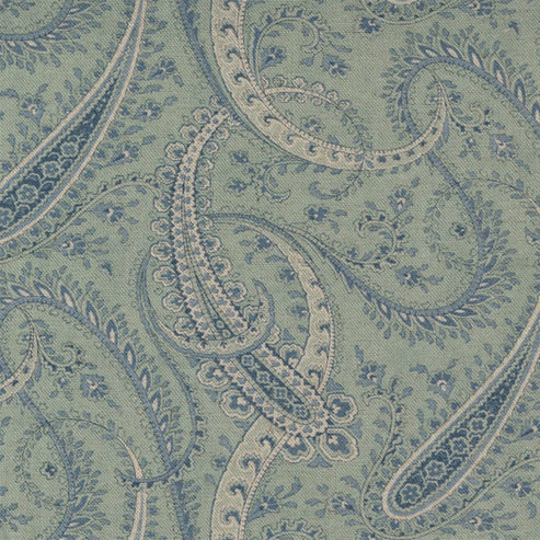 Moda Fabric Moda Sister Bay Paisley Linen Sky Fabric 44272 33L  - The Sewing Studio