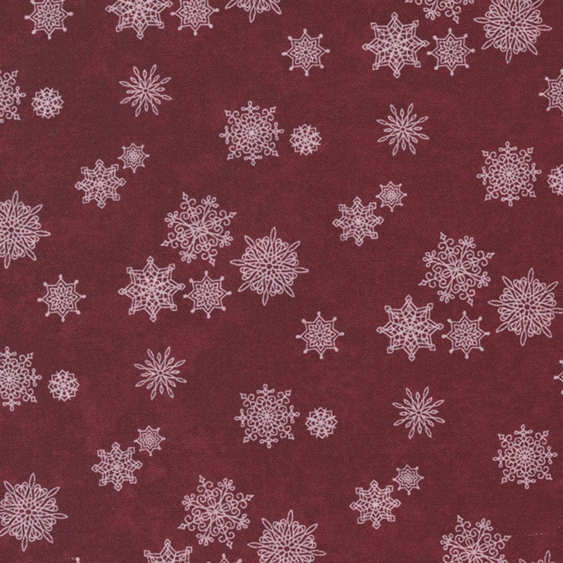 Moda Fabric Moda Winter Flurries Snowflakes Berry 6882-34