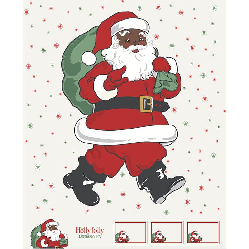 Moda Fabric Panels & Labels Moda Holly Jolly Panel Santa 31188-21  - The Sewing Studio