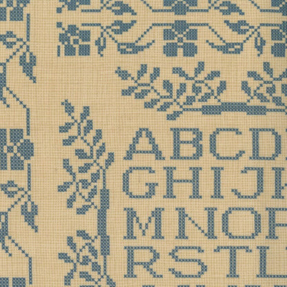 Moda Fabric Panels & Labels Moda Threads That Bind Fabric At Waters Edge Sampler Panel Parchment Indigo 28002-21  - The Sewing Studio