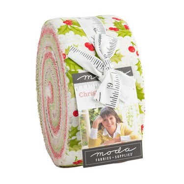 Moda Fabric Pre Cuts Moda Christmas Stitched Jelly Roll 20440JR