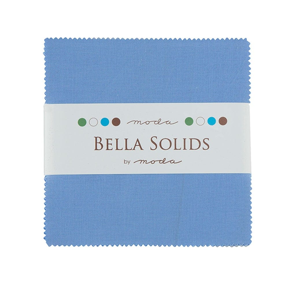 Moda Fabric Pre Cuts Moda Fabric Bella Solids Charm Pack 30s Blue  - The Sewing Studio