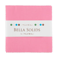 Moda Fabric Pre Cuts Moda Fabric Bella Solids Charm Pack 30s Pink  - The Sewing Studio