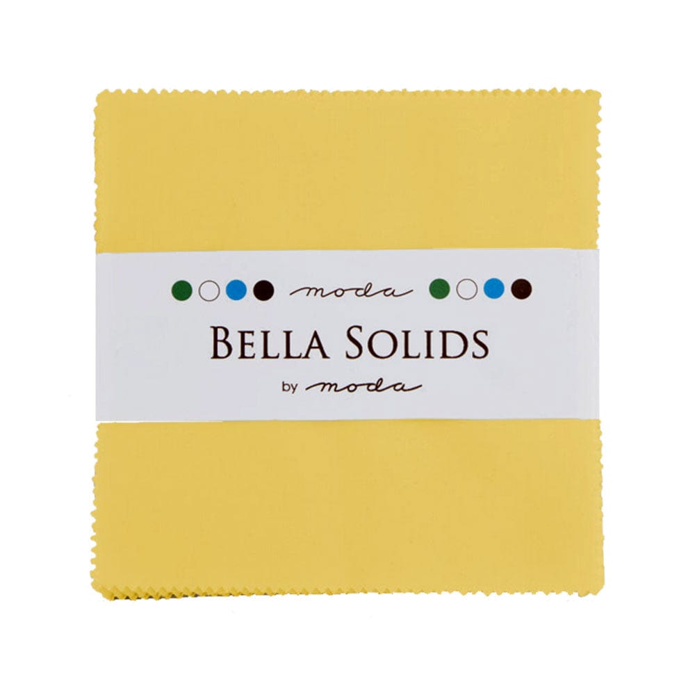 Moda Fabric Pre Cuts Moda Fabric Bella Solids Charm Pack 30s Yellow  - The Sewing Studio