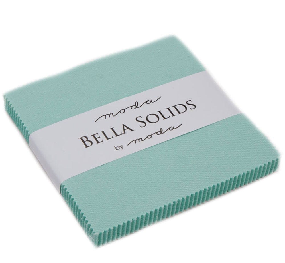 Moda Fabric Pre Cuts Moda Fabric Bella Solids Charm Pack Aqua  - The Sewing Studio