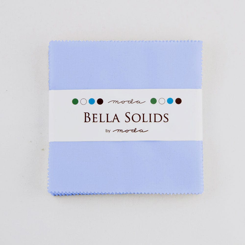 Moda Fabric Pre Cuts Moda Fabric Bella Solids Charm Pack Baby Blue  - The Sewing Studio