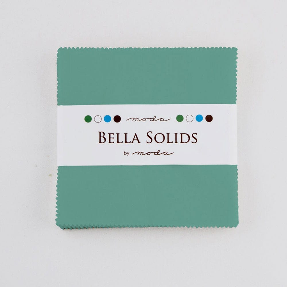 Moda Fabric Pre Cuts Moda Fabric Bella Solids Charm Pack Betty Teal  - The Sewing Studio