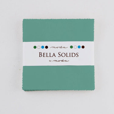 Moda Fabric Pre Cuts Moda Fabric Bella Solids Charm Pack Betty Teal  - The Sewing Studio for sale UK - The Sewing Studio