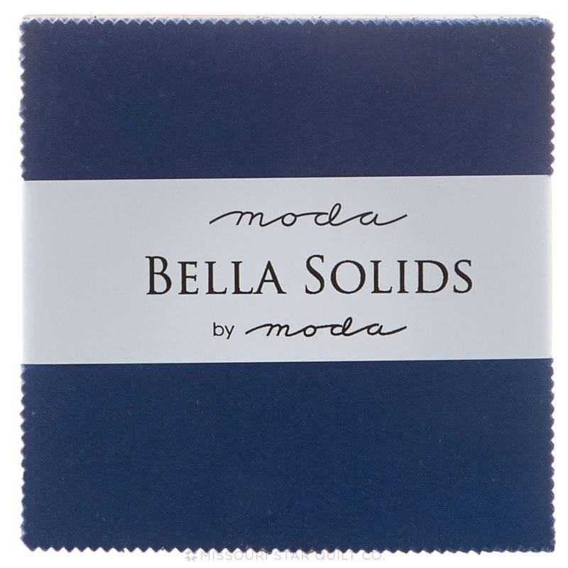 Moda Fabric Pre Cuts Moda Fabric Bella Solids Charm Pack Blue  - The Sewing Studio