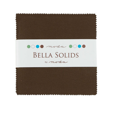 Moda Fabric Pre Cuts Moda Fabric Bella Solids Charm Pack Brown  - The Sewing Studio for sale UK - The Sewing Studio