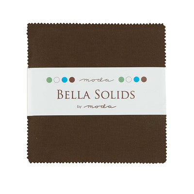 Moda Fabric Bella Solids Charm Pack Brown