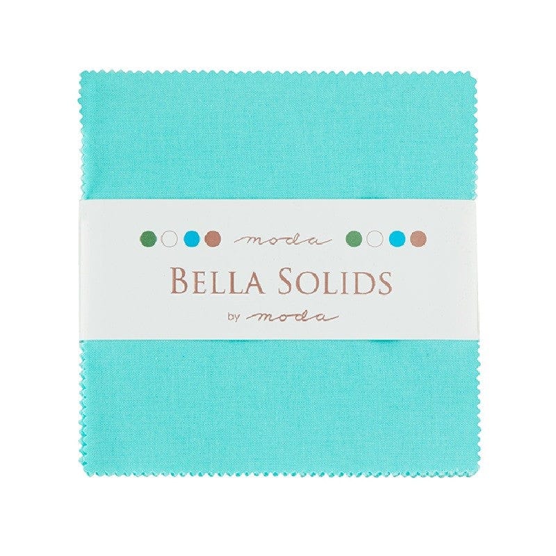 Moda Fabric Pre Cuts Moda Fabric Bella Solids Charm Pack Duck Egg Blue  - The Sewing Studio