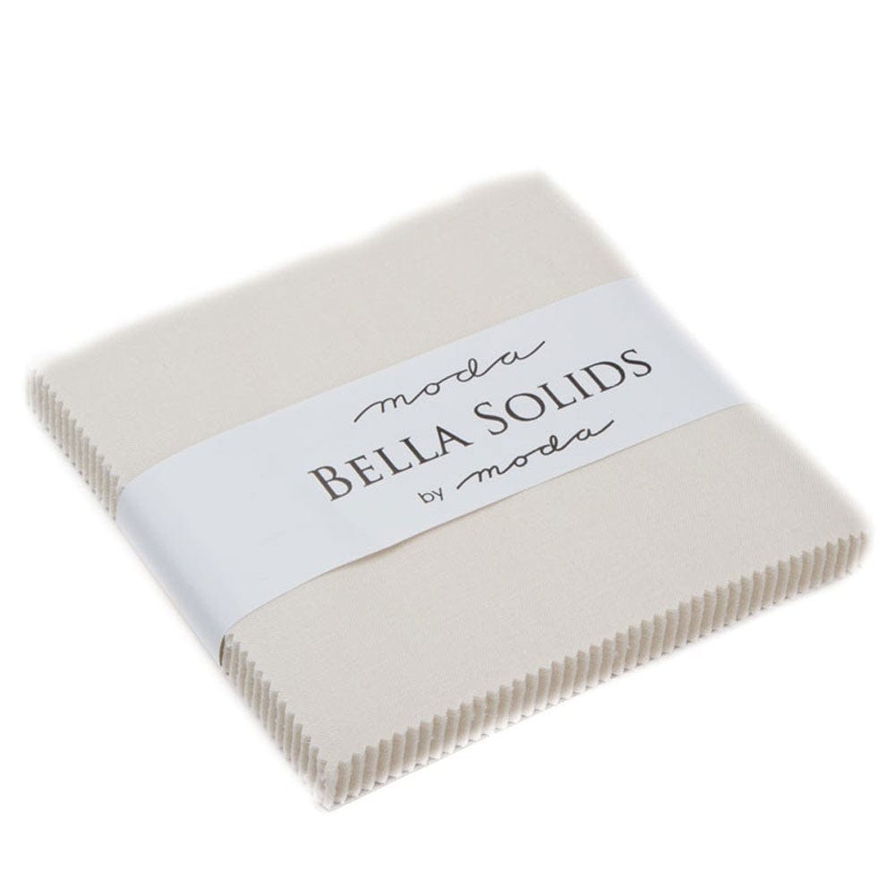 Moda Fabric Pre Cuts Moda Fabric Bella Solids Charm Pack Eggshell  - The Sewing Studio