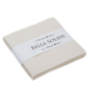 Moda Fabric Pre Cuts Moda Fabric Bella Solids Charm Pack Eggshell  - The Sewing Studio for sale UK - The Sewing Studio