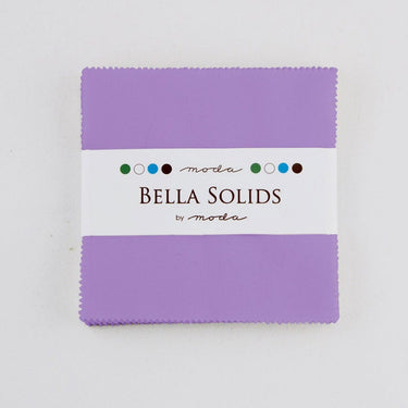 Moda Fabric Pre Cuts Moda Fabric Bella Solids Charm Pack Hyacinth  - The Sewing Studio for sale UK - The Sewing Studio