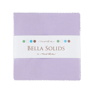 Moda Fabric Pre Cuts Moda Fabric Bella Solids Charm Pack Lilac  - The Sewing Studio for sale UK - The Sewing Studio