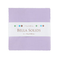 Moda Fabric Pre Cuts Moda Fabric Bella Solids Charm Pack Lilac  - The Sewing Studio