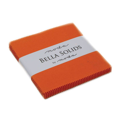 Moda Fabric Pre Cuts Moda Fabric Bella Solids Charm Pack Orange  - The Sewing Studio for sale UK - The Sewing Studio