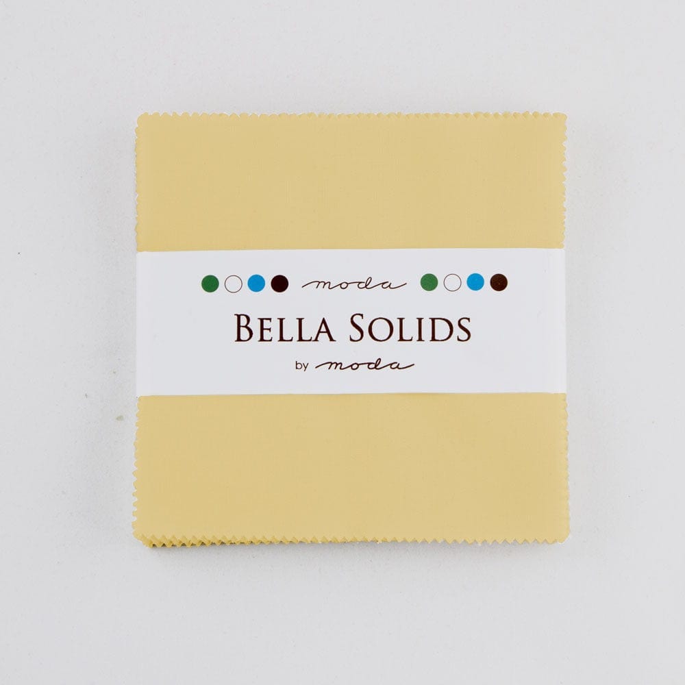 Moda Fabric Pre Cuts Moda Fabric Bella Solids Charm Pack Parchment  - The Sewing Studio