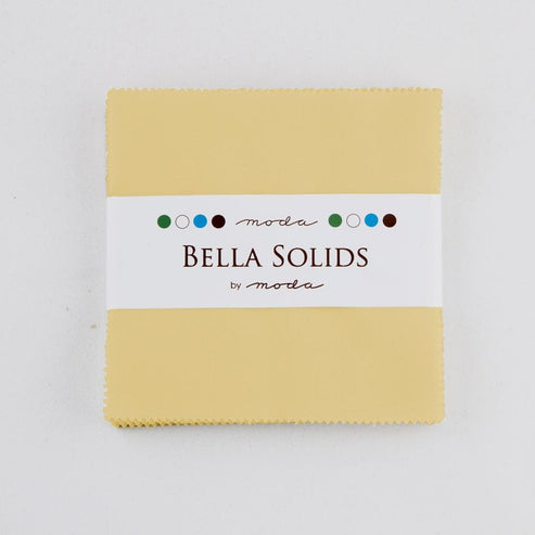 Moda Fabric Pre Cuts Moda Fabric Bella Solids Charm Pack Parchment  - The Sewing Studio