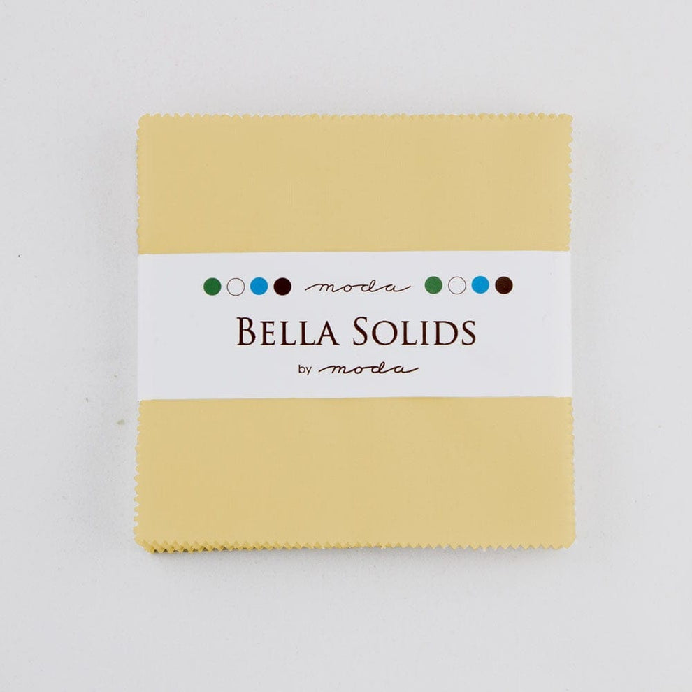 Moda Fabric Pre Cuts Moda Fabric Bella Solids Charm Pack Parchment  - The Sewing Studio