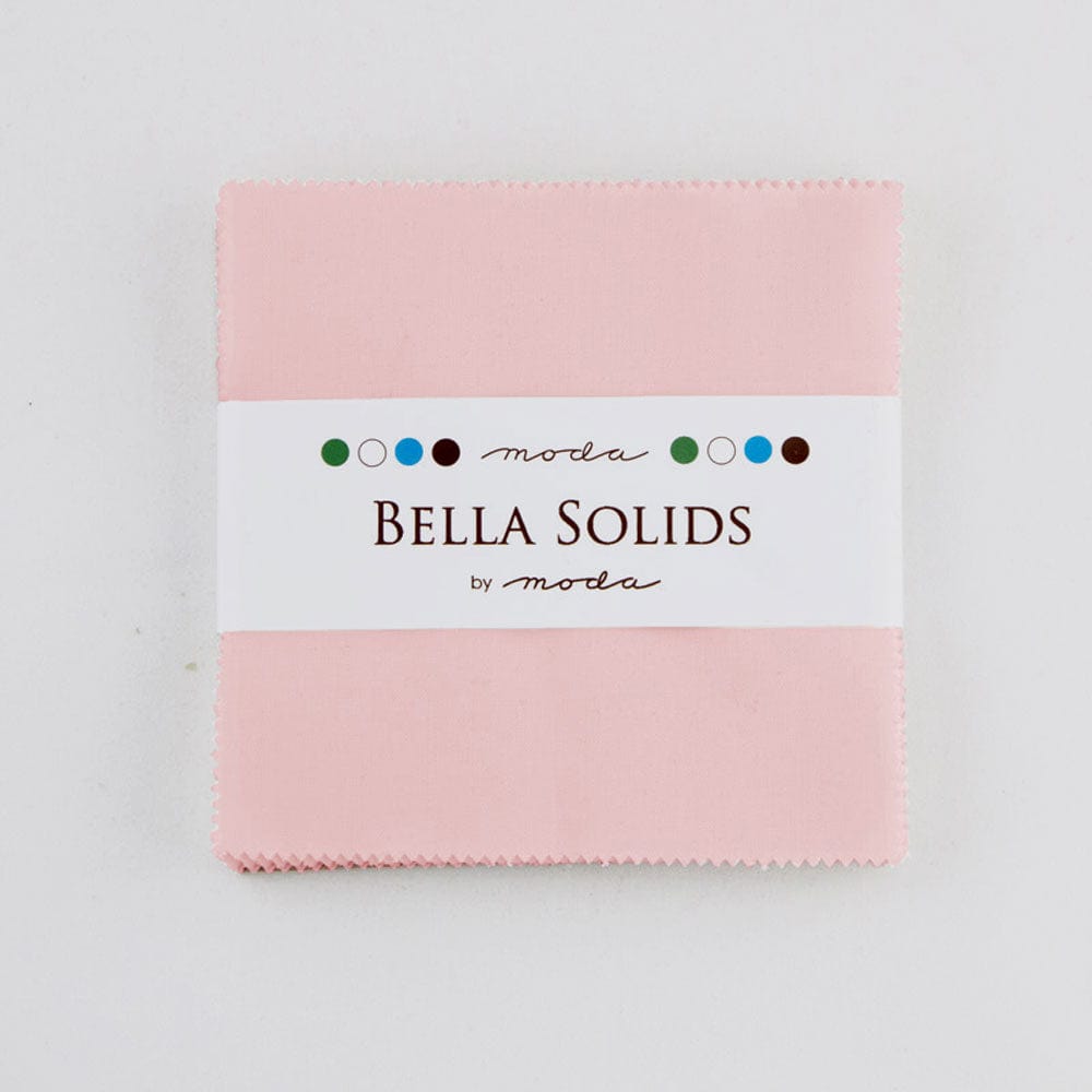 Moda Fabric Pre Cuts Moda Fabric Bella Solids Charm Pack Sisters Pink  - The Sewing Studio