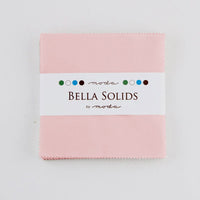 Moda Fabric Pre Cuts Moda Fabric Bella Solids Charm Pack Sisters Pink  - The Sewing Studio