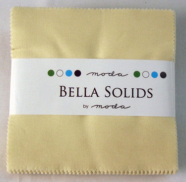 Moda Fabric Pre Cuts Moda Fabric Bella Solids Charm Pack Snow/Cream  - The Sewing Studio for sale UK - The Sewing Studio