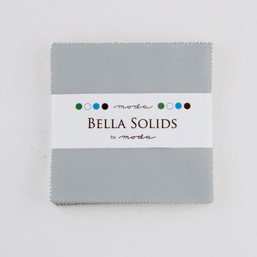 Moda Fabric Pre Cuts Moda Fabric Bella Solids Charm Pack Steel  - The Sewing Studio for sale UK - The Sewing Studio