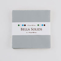 Moda Fabric Pre Cuts Moda Fabric Bella Solids Charm Pack Steel  - The Sewing Studio